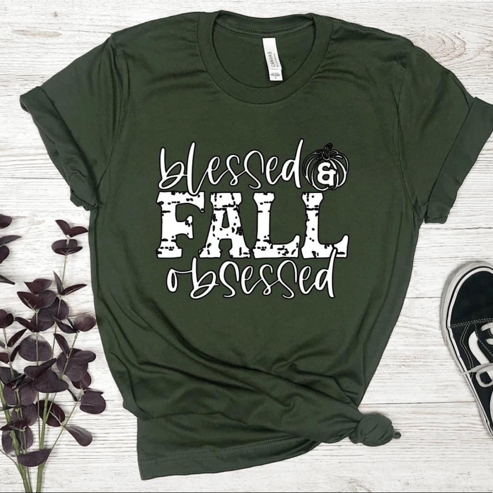 Fall Shirt in Bella Canvas Military Green color